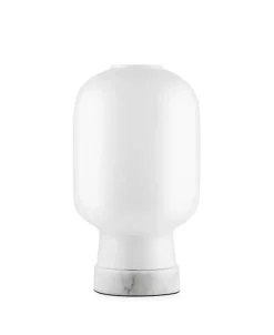 Amp bordlampe, Hvid/Hvid marmor