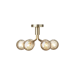 Apiales 6 loftlampe, børstet messing/optic guld glas