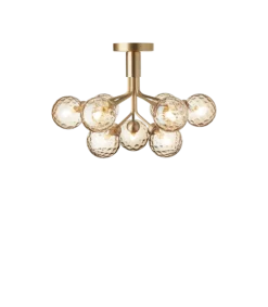 Apiales 9 loftlampe, børstet messing/optic guld glas