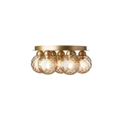 Apiales 7 loftlampe, børstet messing/guld glas