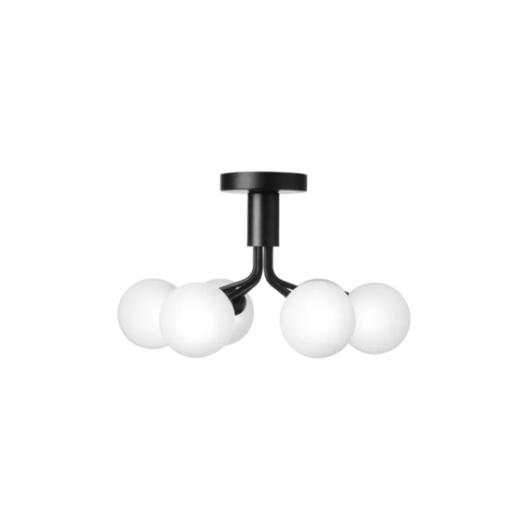Apiales 6 loftlampe, satin sort/opal