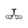 Apiales 6 loftlampe, satin sort/optic smoked glas