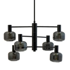 Arp lysekrone 6 kupler, sort/smoke