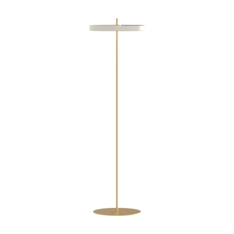 Asteria gulvlampe, pearl hvid/messing