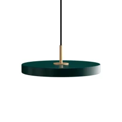 Asteria mini pendel, forest grøn/messing
