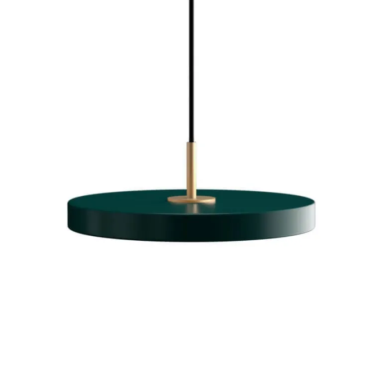 Asteria mini pendel, forest grøn/messing