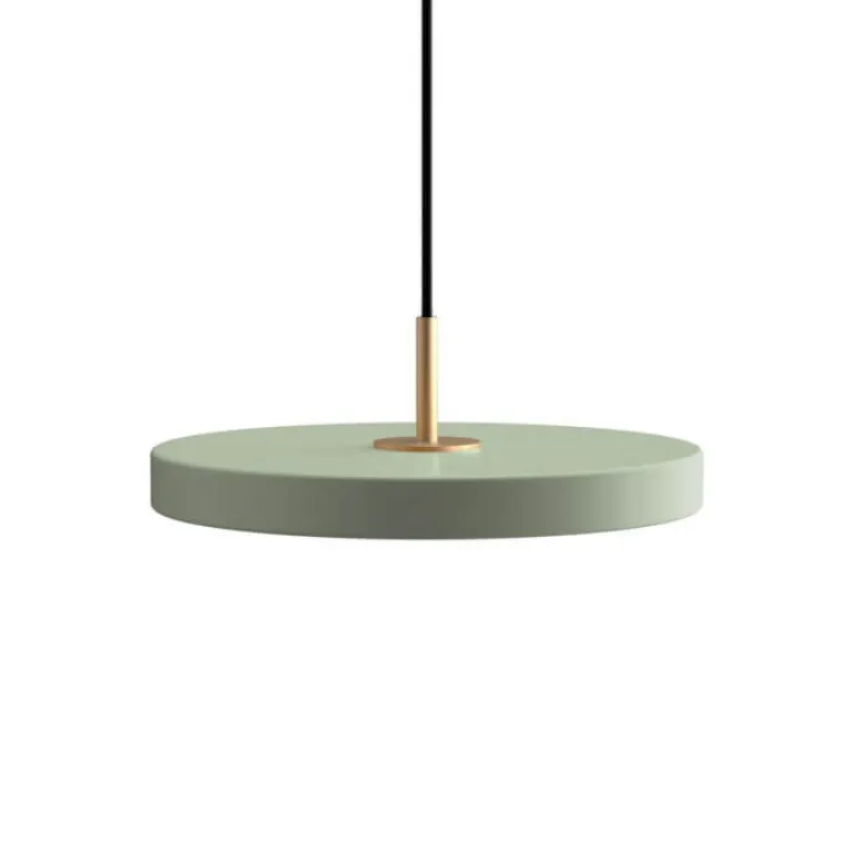 Asteria mini pendel, olive grøn/messing