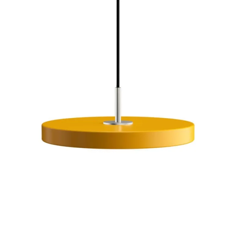 Asteria mini pendel, saffron gul/stål