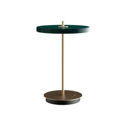 Asteria Move batteri-/bordlampe, forest grøn/messing