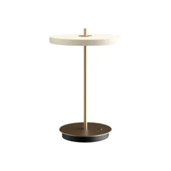 Asteria Move batteri-/bordlampe, pearl hvid/messing