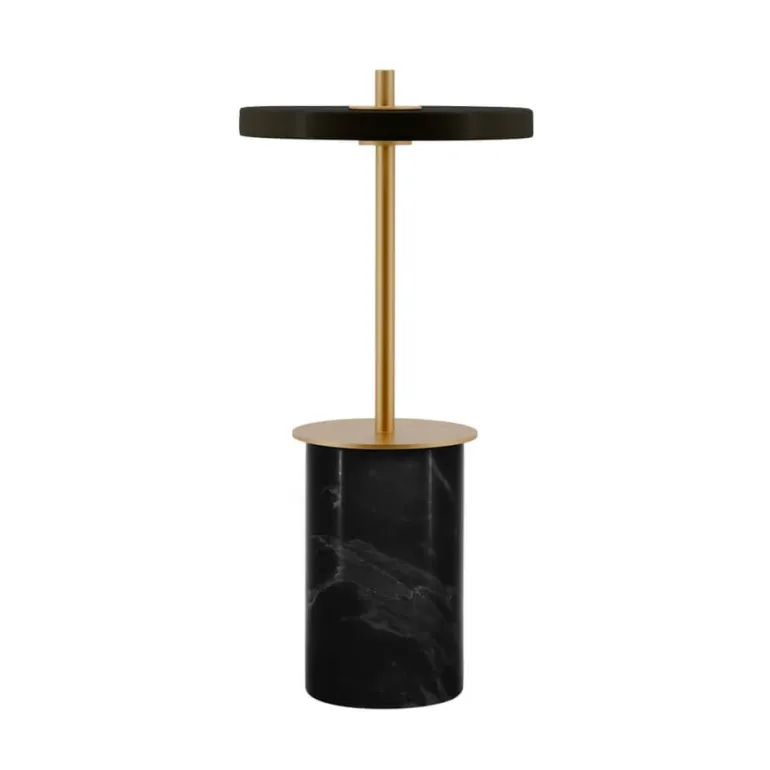 Asteria Move mini batteri-/bordlampe, sort marmor