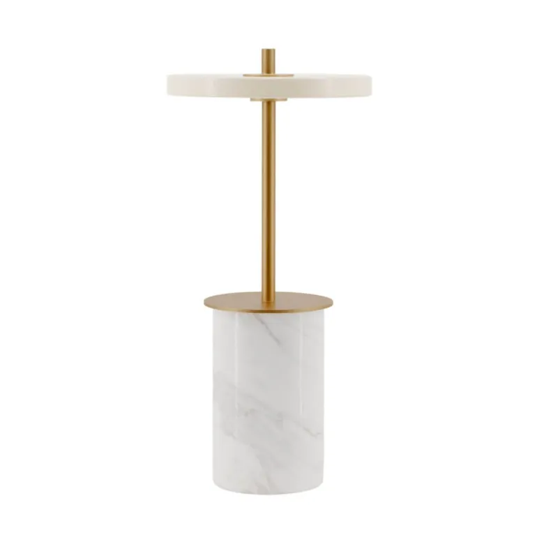 Asteria Move mini batteri-/bordlampe, hvid marmor