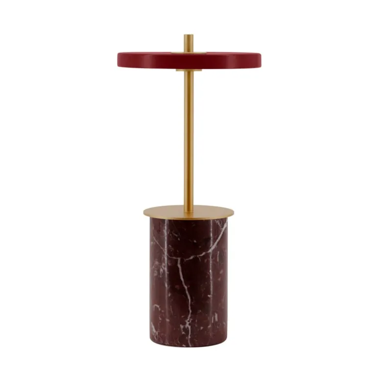 Asteria Move mini batteri-/bordlampe, rød marmor