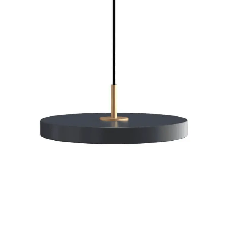Asteria Plus mini pendel, antrasit/messing