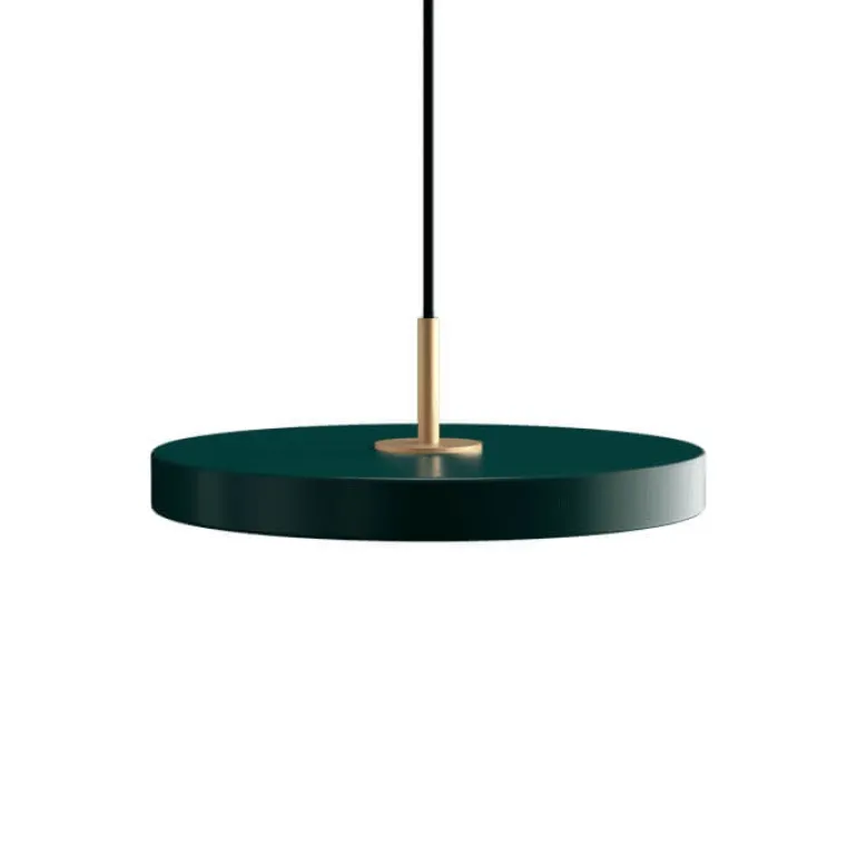 Asteria Plus mini pendel, forest grøn/messing