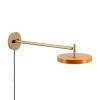 Asteria væglampe lang, orange/messing