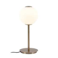Audrey bordlampe m/USB, messing/opal