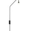 Austere væglampe m. touchdæmp og stik, sort