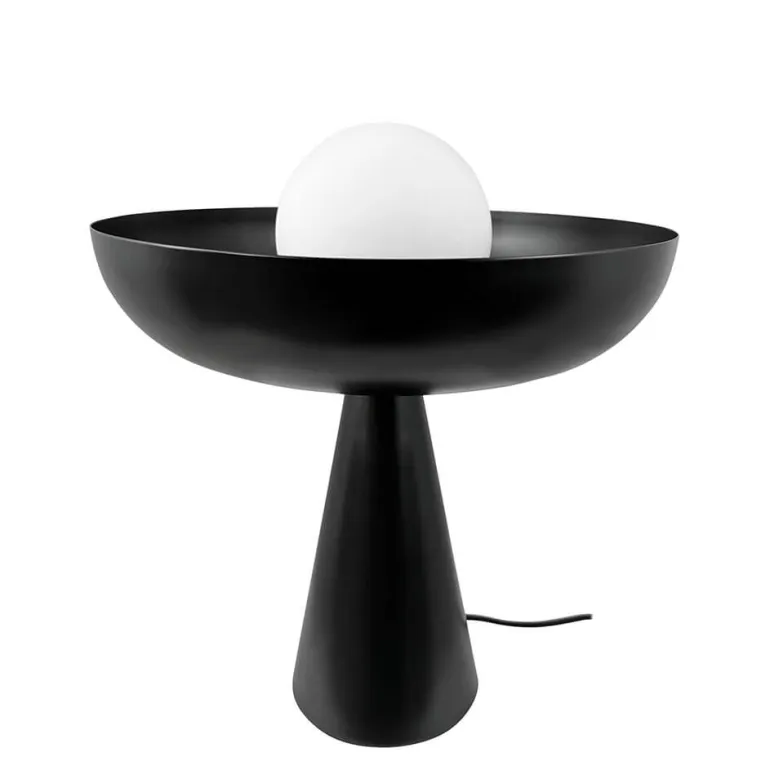 Ava bordlampe med glaskuppel, sort