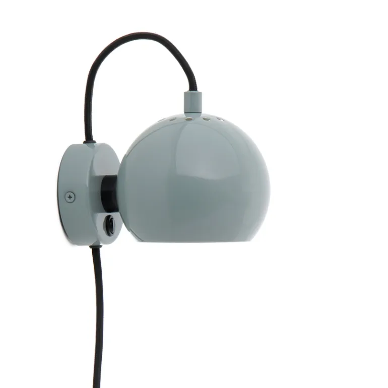 Ball væglampe, blank mint