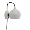 Ball væglampe, blank pale grey