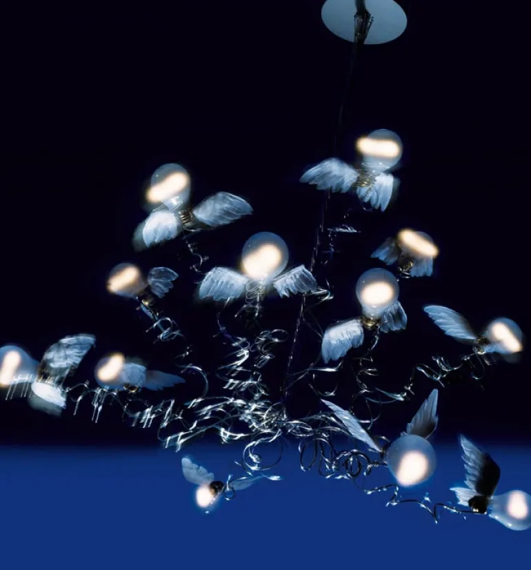 Birdie lysekrone, transparent ledning