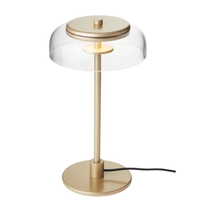 Blossi bordlampe small, nordic guld/klar