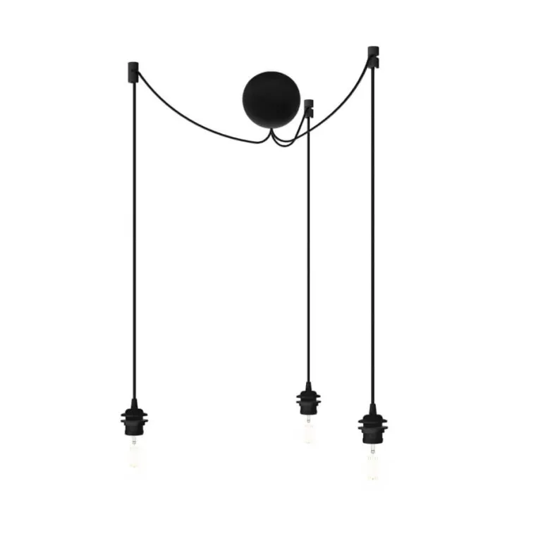 Cannonball Cluster 3 E27-ophæng, sort