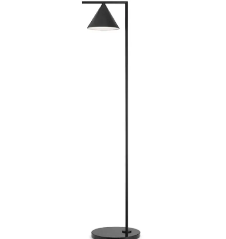 Captain Flint gulvlampe, sort/sort marmor