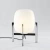 CESTA METÁLICA bordlampe u. læderhåndtag