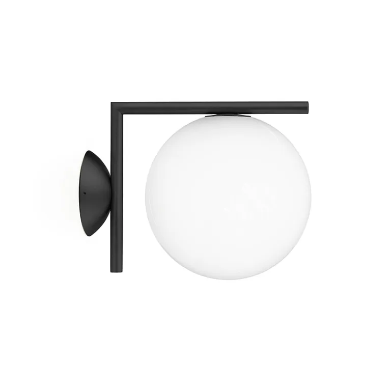 IC Light C/W1 udendørs væglampe/loftlampe, sort