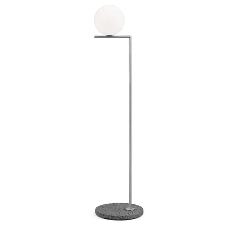 IC Light F1 udendørs gulvlampe, børstet rustfrit stål/grå