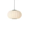 Knit-Wit Ø57 oval pendel LED, pearl hvid