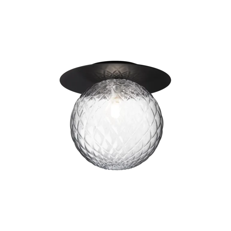 Liila 1 large væglampe / loftlampe, sort/klar