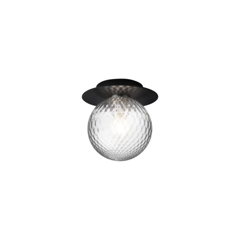 Liila 1 medium væglampe / loftlampe, sort/klar