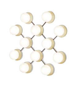 Liila 12 væglampe / loftlampe, nordic guld/opal