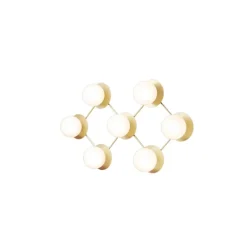 Liila 7 væglampe / loftlampe, nordic guld/opal