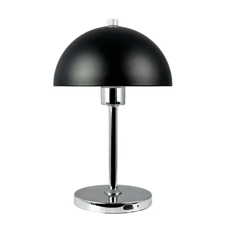 Malmø batterilampe / bordlampe, sort/krom
