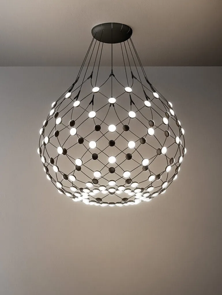 Mesh pendel Ø100 / 2 m ledning, sort