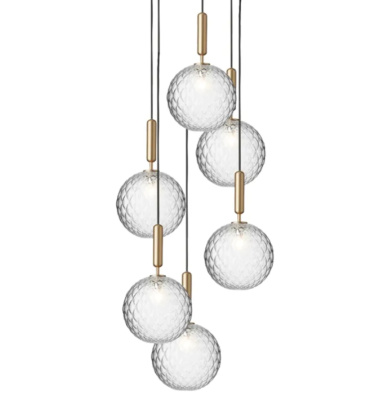 Miira 6 Large pendel, messing/klar