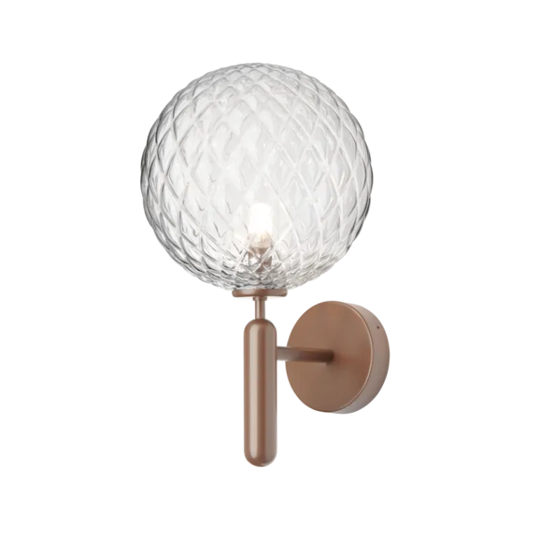 Miira Outdoor væglampe, mørk bronze/klar