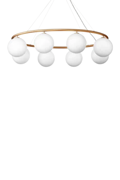 Miira 8 Oval lysekrone, messing/opal