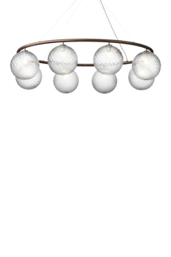 Miira 8 Oval lysekrone, mørk bronze/klar