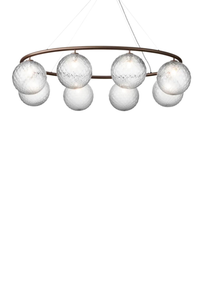 Miira 8 Oval lysekrone, mørk bronze/klar
