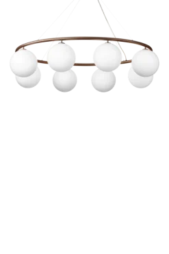 Miira 8 Oval lysekrone, mørk bronze/opal