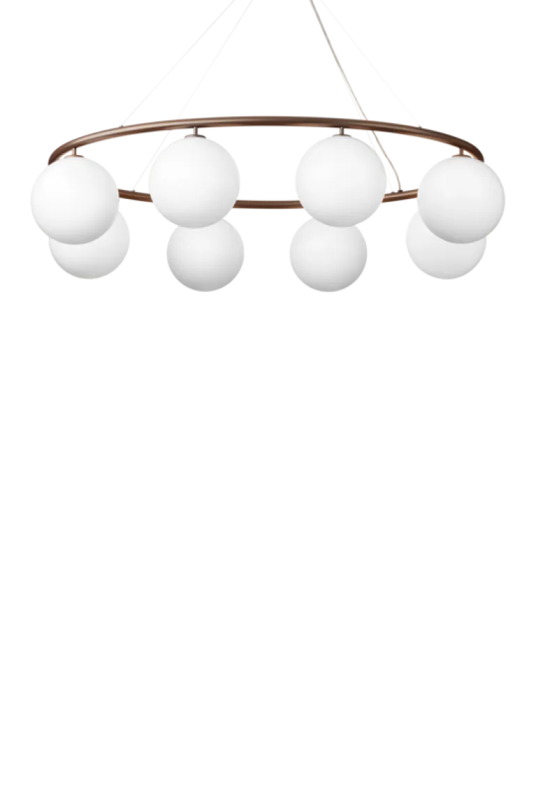 Miira 8 Oval lysekrone, mørk bronze/opal