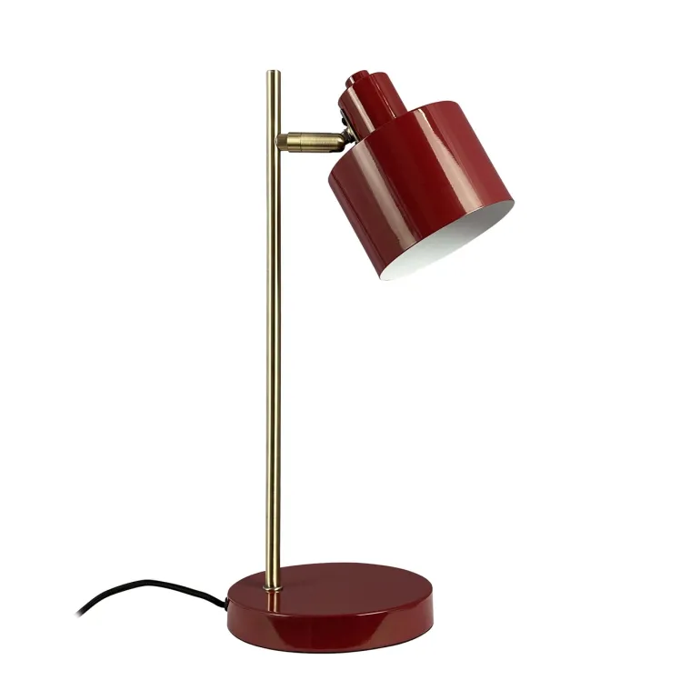Ocean bordlampe, mørkerød/messing