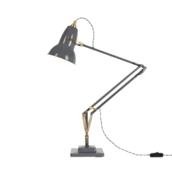 Original 1227 bordlampe, messing/grå