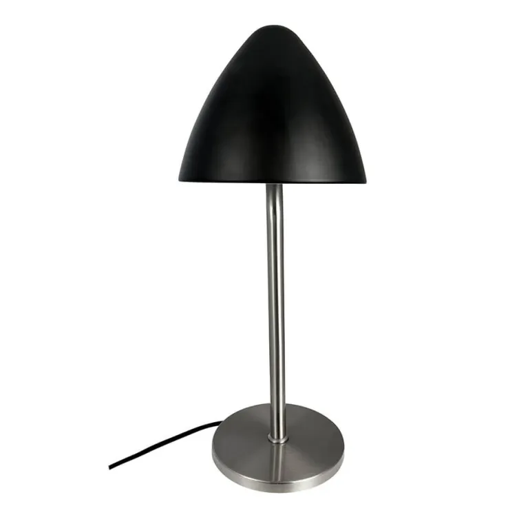 Oulu bordlampe, sort/børstet stål