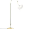 Petalii gulvlampe, poleret messing/hvid